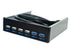 Panel frontal de la bahía de disquete de 5,25 pulgadas de 6 puertos con adaptador de corriente Spilitter de concentrador USB 2 puertos USB 3.0 + 4 puertos USB 2.0
