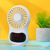Reloj multifuncional Ventilador pequeño Escritorio creativo Mini ventilador USB (blanco)