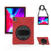 Caja de silicona + PC de rotación de 360 grados con correa para iPad Pro 12.9 2018 (rojo)