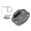 4 hoyos Base de montaje de trípode de liberación rápida de aluminio para cámara deportiva, color: negro