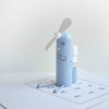 Soporte para teléfono móvil creativo Aerosol de dibujos animados Mini ventilador Ventilador USB portátil (Azul)