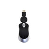 Mini ratón de computadora Cable USB retráctil Optical Ergonomic1600 DPI Portátiles pequeños ratones para computadora portátil (Negro)