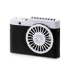 Mini ventilador portátil para cámara con carga USB, ventilador pequeño con cuello colgante (negro)