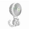 Mini ventilador de mano recargable USB plegable de dibujos animados deformados de pulpo (blanco)