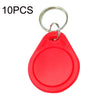 10PCS IC Tarjeta de control de acceso Control de entrada M1 Compatible Fudan Rfid 13.56Mhz Llavero Llavero Etiqueta Llavero (Rojo)