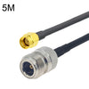 Cable adaptador coaxial RP-SMA macho a N hembra RG58, longitud del cable: 5 m