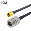Cable adaptador coaxial RP-SMA macho a N hembra RG58, longitud del cable: 10 m