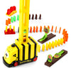 Puzzle Domino Coche Tren eléctrico con sonido y música ligera Licencia automática Coche eléctrico Juguete (Abeja amarilla)