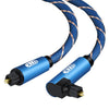 EMK Cable de audio óptico de malla tejida de nailon con enchufe giratorio de 360 grados en ángulo recto ajustable giratorio de 90 grados, longitud del cable: 8 m (azul)