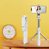 XT02P Mini Bluetooth Live Tripod Selfie Stick (blanco)
