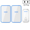 Cacazi A68-2 Uno o Dos Timbre con control remoto inalámbrico Inicio Smart Digital Wireless Doorbell, Estilo: Tapón de Estados Unidos (blanco)