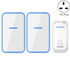 Cacazi A68-2 Uno a dos Timbre con control remoto inalámbrico Doorbell Home Smart Digital Wireless Doorbell, Estilo: enchufe del Reino Unido (blanco)