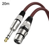 20m rojo y negro neto TRS 6,35mm macho a Caron hembra micrófono XLR Balance Cable