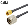 Cable adaptador coaxial SMA macho a N macho RG58, longitud del cable: 0,5 m