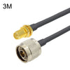 Cable adaptador coaxial RG58 hembra a N macho RP-SMA, longitud del cable: 3 m