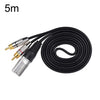 Cable de audio estéreo XLR macho a 2RCA macho, longitud: 5 m