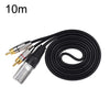 Cable de audio estéreo XLR macho a 2RCA macho, longitud: 10 m