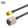 Cable adaptador coaxial RP-SMA macho a N macho RG58, longitud del cable: 1 m