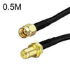 Cable adaptador coaxial RP-SMA macho a RP-SMA hembra RG58, longitud del cable: 0,5 m