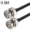Cable adaptador coaxial BNC macho a BNC macho RG58, longitud del cable: 0,5 m