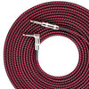 Cable de conexión de guitarra Folk Bass Performance Reducción de ruido Codo Cable de guitarra de audio, tamaño: 3 m (rojo negro)