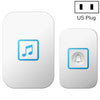 Cacazi A86 Música electrónica Timbre de control remoto Una para una puerta inalámbrica de CA, Estilo: Tapón de Estados Unidos (blanco)