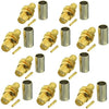 Conector hembra SMA de 10 Uds. Engarzado para RG58 / LMR195 / RG142 / RG400