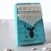 Piano de pulgar Portable Kalimba de 17 tonos, estilo: caoba-azul (ciervo clásico)
