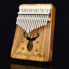 Piano de tono portátil Kalimba de 17 tonos, estilo: ciervos clásicos de acacia