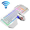 Juego de teclado y mouse inalámbricos para juegos recargables K680 RGB (blanco)