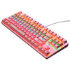 LEAVEN K550 87 teclas Eje verde Gaming Athletic Office Notebook Punk Teclado mecánico, Longitud del cable: 1,8 m (Rosa)