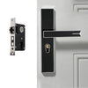 Silencio Cerradura de puerta interior de aleación de aluminio magnética fuerte Cerradura de manija de herrajes para dormitorio de puerta, Color: Negro Plata Pequeño 50 Cuerpo de cerradura