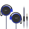 Shini Q940 Auricular con gancho súper bajo de 3.5 mm para reproductor de MP3, computadora móvil (azul sin micrófono)