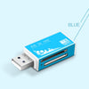 Lector de tarjetas SD multi en 1 para Memory Stick Pro Duo Micro SD, TF, M2, MMC, SDHC MS Card (azul)
