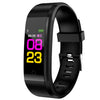 ID115 Plus Pulsera inteligente Fitness Monitor de ritmo cardíaco Presión arterial Podómetro Salud Correr Deportes Reloj inteligente para IOS Android (negro)