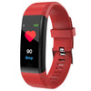 ID115 Plus Pulsera inteligente Fitness Monitor de ritmo cardíaco Presión arterial Podómetro Salud Correr Deportes Reloj inteligente para IOS Android (rojo)