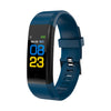 ID115 Plus Pulsera inteligente Fitness Monitor de ritmo cardíaco Presión arterial Podómetro Salud Correr Deportes Reloj inteligente para IOS Android (azul oscuro)