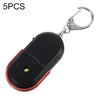 5 PCS portable de la alarma Lost-anti Key Finder Wireless silbido de sonido de luz LED del localizador del buscador (rojo)