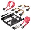 2.5 pulgadas a 3.5 pulgadas HDD externo SSD Kit de montaje de metal Soporte adaptador con cables de alimentación de datos SATA y tornillos