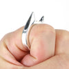 Anillo de supervivencia de seguridad para hombres y mujeres, herramienta de autodefensa, acero inoxidable, anillo de defensa para dedos (plata)