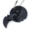 Mini cuchillo de hoja plegable portátil de bolsillo pequeño cuchillo de supervivencia militar al aire libre llavero multiherramienta autodefensa (negro)