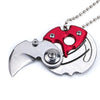 Mini cuchillo de hoja plegable portátil, bolsillo pequeño, cuchillo de supervivencia militar al aire libre, llavero, multiherramienta, autodefensa (rojo)