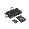 2 PCS tipo C y Micro USB y USB 2.0 3 en 1 Puertos del lector de tarjetas de múltiples funciones, Soporte U disco / TF / SD (Negro)