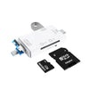 2 PCS tipo C y Micro USB y USB 2.0 3 en 1 Puertos del lector de tarjetas de múltiples funciones, Soporte U disco / TF / SD (blanco)