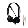 DANYIN DT326 Computadora de escritorio montada en la cabeza Auriculares con cable de aprendizaje para niños con micrófono, Longitud del cable: 1.8 m, Estilo: 3.5 mm Dos orificios (Negro)
