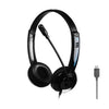DANYIN DT326 Computadora de escritorio montada en la cabeza Auriculares con cable de aprendizaje para niños con micrófono, Longitud del cable: 1.8 m, Estilo: USB (Negro)