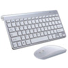Computadora de escritorio portátil externa USB Mini mouse con teclado inalámbrico universal, Estilo: Juego de teclado y mouse (plateado)