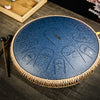 Tambor etéreo de 15 tonos Tambor de lengua de acero de 14 pulgadas Tambor hueco Disco de batería sánscrito (azul marino)