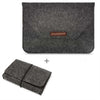 Bolsa de manga de fieltro permeable al aire portátil para computadora portátil MacBook, con bolsa de almacenamiento de energía, tamaño: 15 pulgadas (negro)