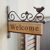 A20-AL1899 Country Pastoral Iron Birds Bienvenido Placa de puerta Decoración de pared Accesorios de fotografía